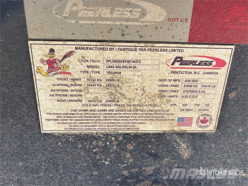Peerless LB45-SDLRSLW-3A 55 ft Tri/A Folding Neck Trailer Maskinhenger