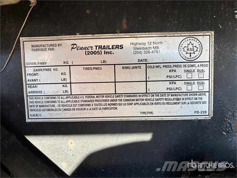 Penner 52 ft T/A Flatbed Trailer Madelhaagised