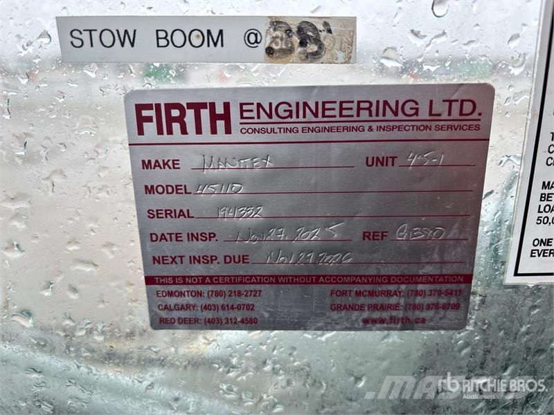 Peterbilt 45110T 45 ton Straight Boom on Peterbilt 367 10x6  Crane trucks