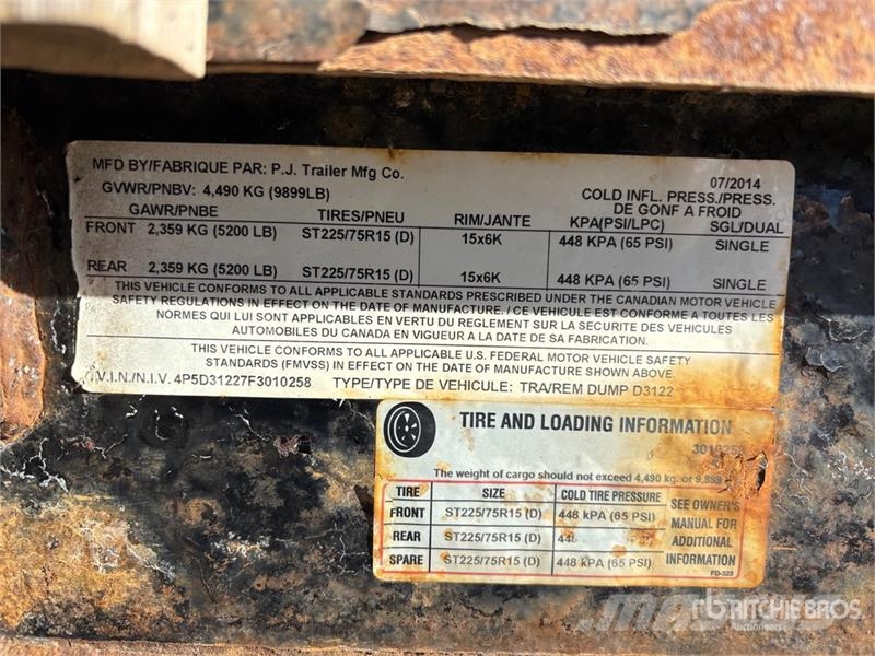 PJ 12 ft T/A Dump Utility Trailer Самоскиди