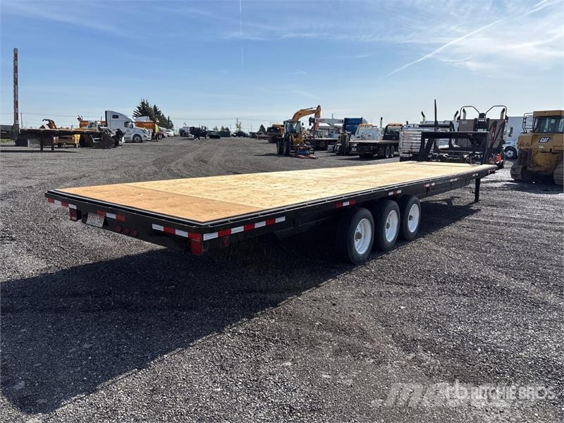 PJ Trailers Trailers Tri/A Gooseneck Flatbed Trailer Platformas/izkraušana no sāniem