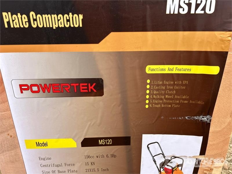 Powertek MS120 Vibratory Plate Compactor (Unused) دكاكات أفقية