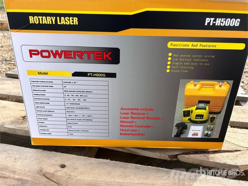 Powertek PT-H500G Rotary Green Line Laser Level (Unused) Prietaisai, matavimo ir automatikos įranga