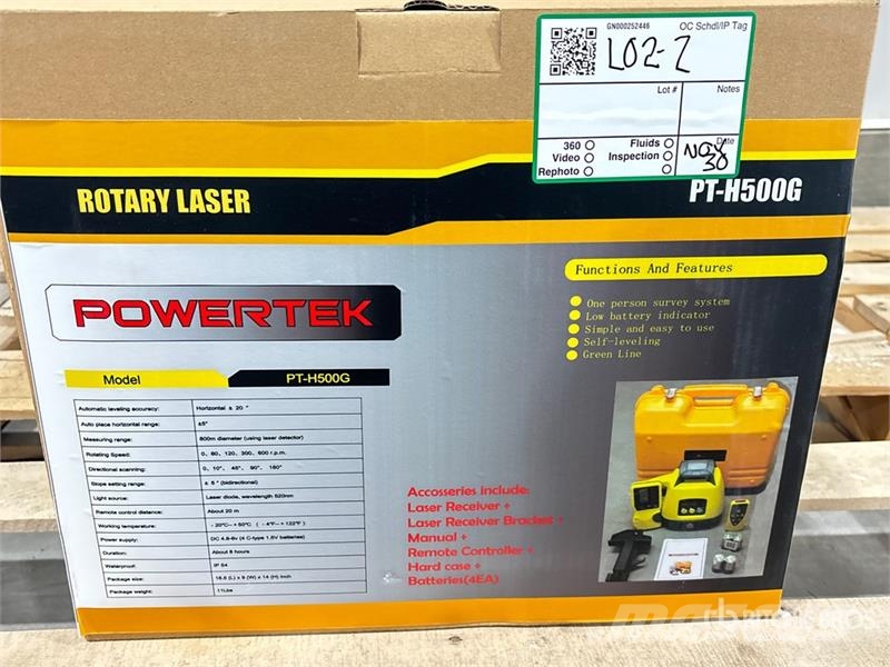 Powertek PT-H500G Rotary Green Line Laser Level (Unused) 儀器、測量及自動化設備