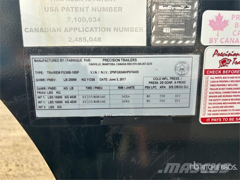 Precision Husky Trailers FG30-10SP 30 ft T/A Equipment Trailer Auto pārvadāšanas treileri