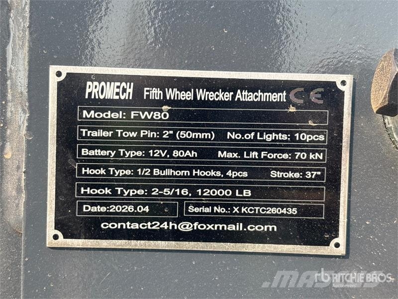 PROMECH FW80 Electric Fifth Wheel Wrecker Attachme Transportes - Outros