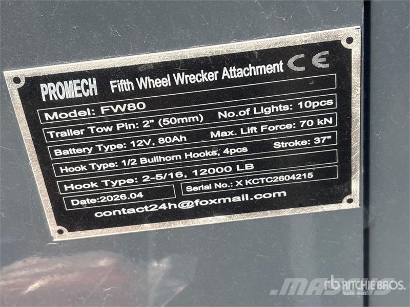  PROMECH FW80 Fifth Wheel Wrecker Attachment (Unuse Коммерческий транспорт - Другие