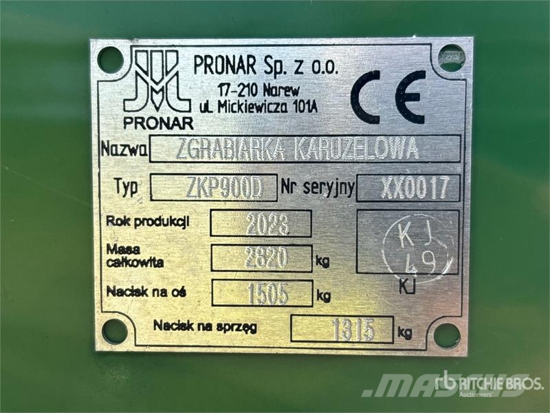 Pronar ZKP900D 36 ft 2 Rotor Hay Rake (Unused) Vaalutid ja kaarutid