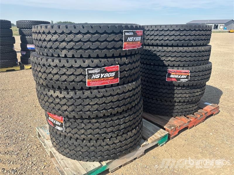 Quantity of (10) HonSway 11R22.5 Trailer Tires (Un Tyres, wheels and rims