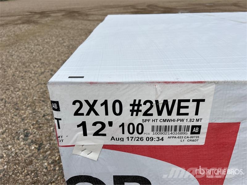 Quantity of (100) 2 in x 10 in x 12 ft SPF #2 BTR Drugi deli