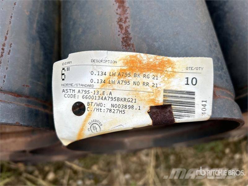  Quantity of (100) 6 in x 21 ft Steel Pipe (Unused) Öntözőrendszerek