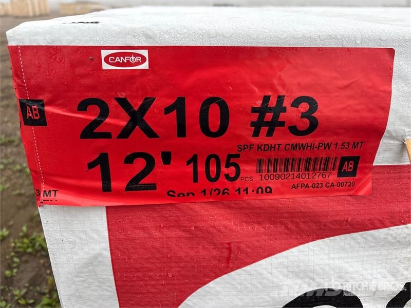  Quantity of (105) 2 in x 10 in x 12 ft SPF #3 Lumb Egyéb alkatrészek