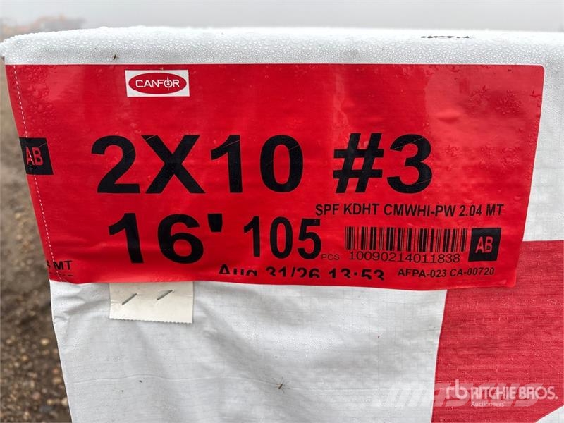  Quantity of (105) 2 in x 10 in x 16 ft SPF #3 Lumb Egyéb alkatrészek