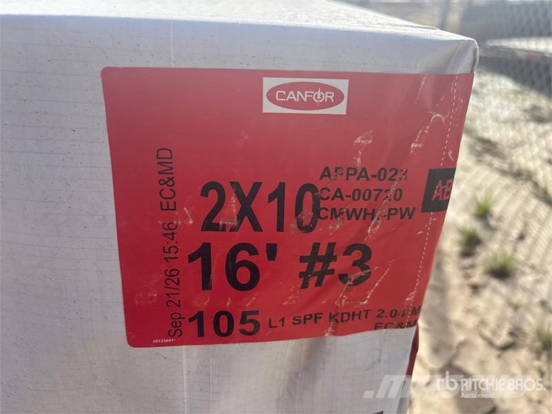  Quantity of (105) 2 x 10 x 16 SPF #3 Lumber (Unuse Andre komponenter
