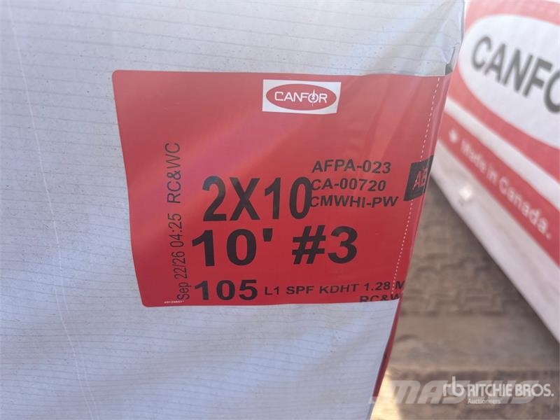 Quantity of (105) 2 x 10 x 10 SPF #3 Lumber (Unuse Andre komponenter
