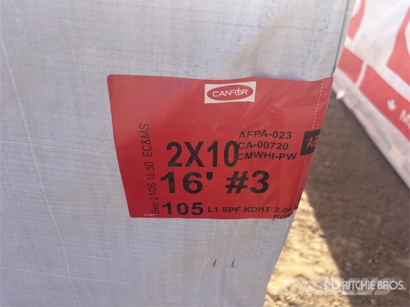 Quantity of (105) 2 x 10 x 16 SPF #3 Lumber (Unuse Andre komponenter
