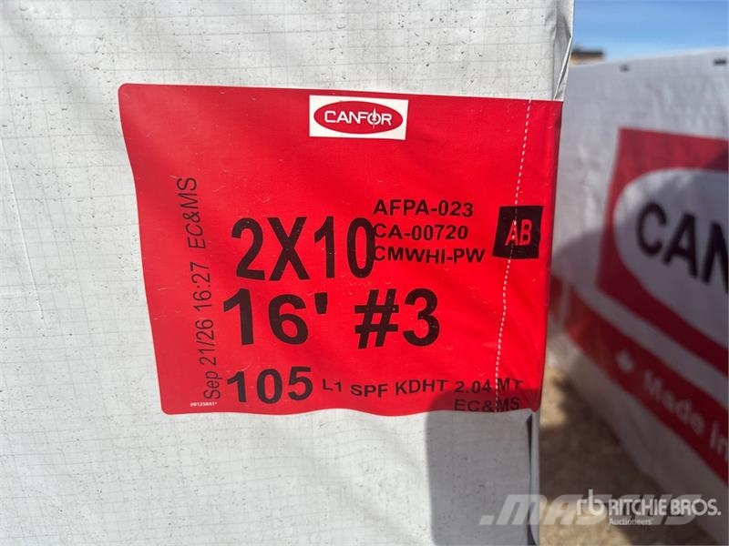 Quantity of (105) 2 x 10 x 16 SPF #3 Lumber (Unuse Andre komponenter