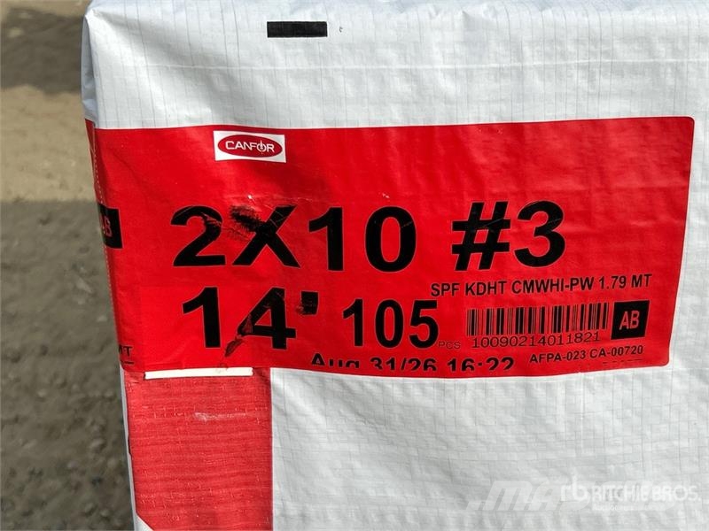 Quantity of (105) 2 x 10 x 14 SPF #3 Lumber (Unuse Drugi deli