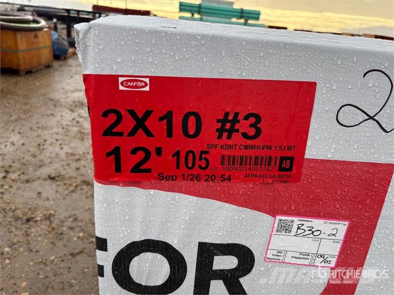 Quantity of (105) 2x10x12 SPF #3 Lumber (Unused) Drugi deli