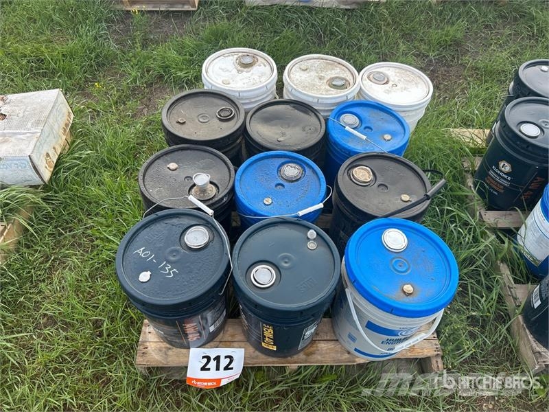 Quantity of (12) 5 gal Pails of Assorted Oil & Lub Drugi deli