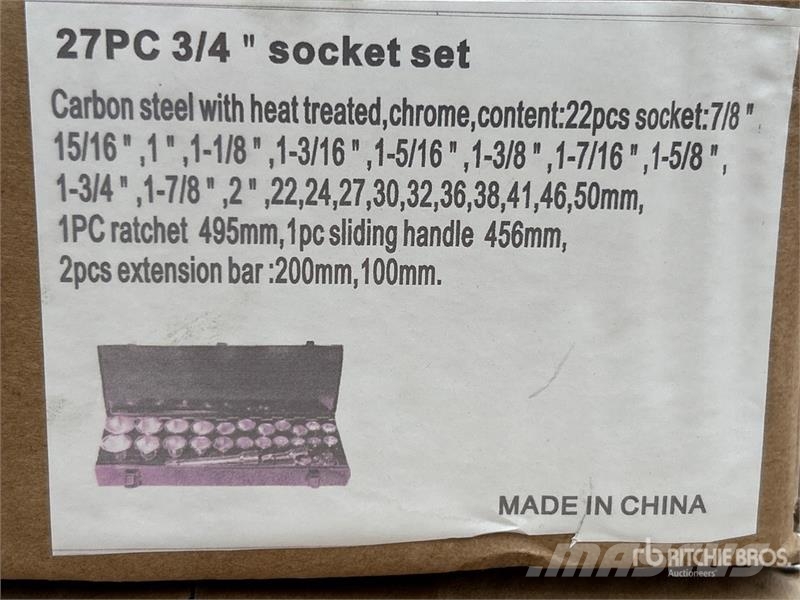  Quantity of (12)  BYT SS27 3/4 In 27 Pc Socket Set مكونات أخرى