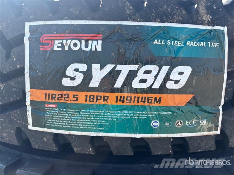 Quantity of (12) Seyoun 11R22.5 Trailer Tires (Unu Tyres, wheels and rims