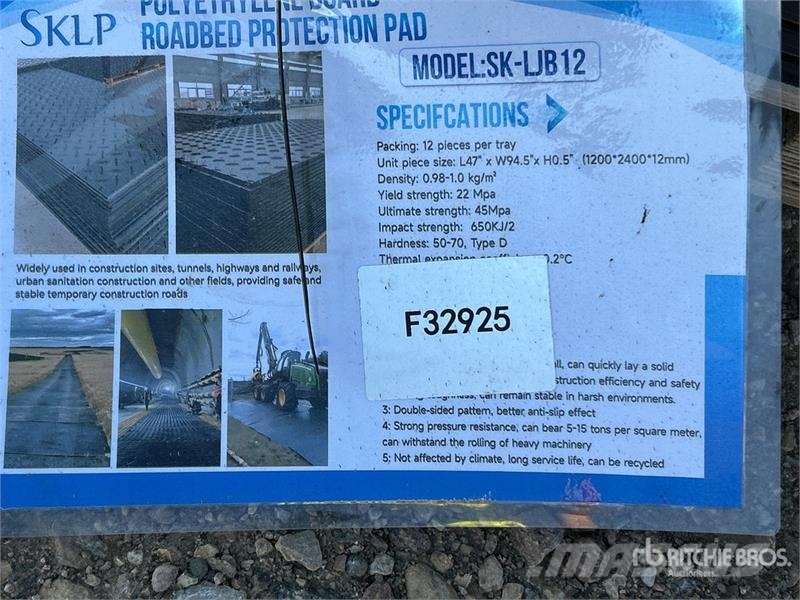 Quantity of (12) SKLP SK-LJB12 94 in x 47 in Poly Urbšanas iekārtu piederumi un rezerves daļas
