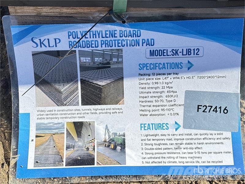 Quantity of (12) SKLP SK-LJB12 94 in x 47 in Poly Transport - Autres
