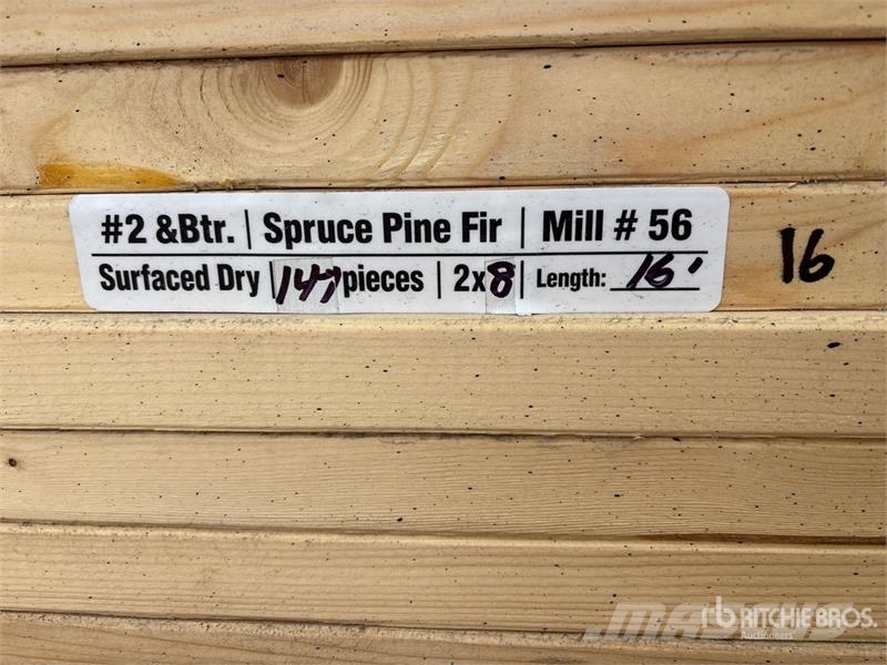 Quantity of (147) 2 x 8 x 16 ft #2 & BTR Lumber Andere Zubehörteile