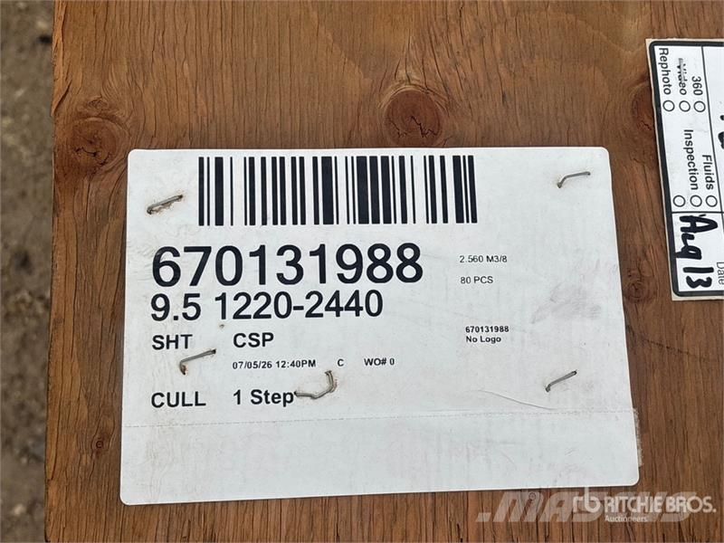 Quantity of (160) 3/8" 4x8 CSP/DFP No Stamp Plywoo Drugi deli