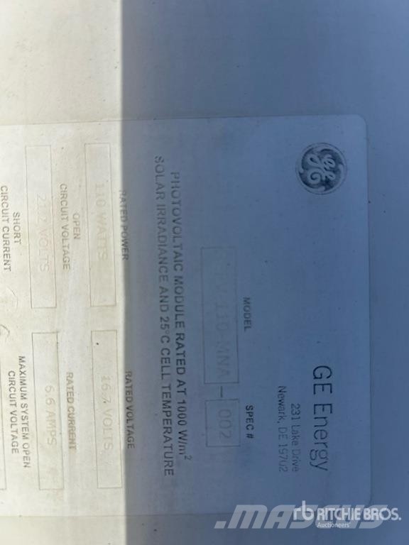  Quantity of (18) GE Energy 110w Solar Panel مكونات أخرى