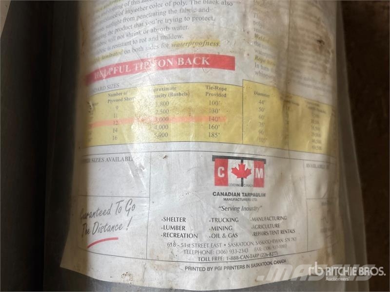 Quantity of (2) 29 ft Grain Bin Storage Cover Andre komponenter
