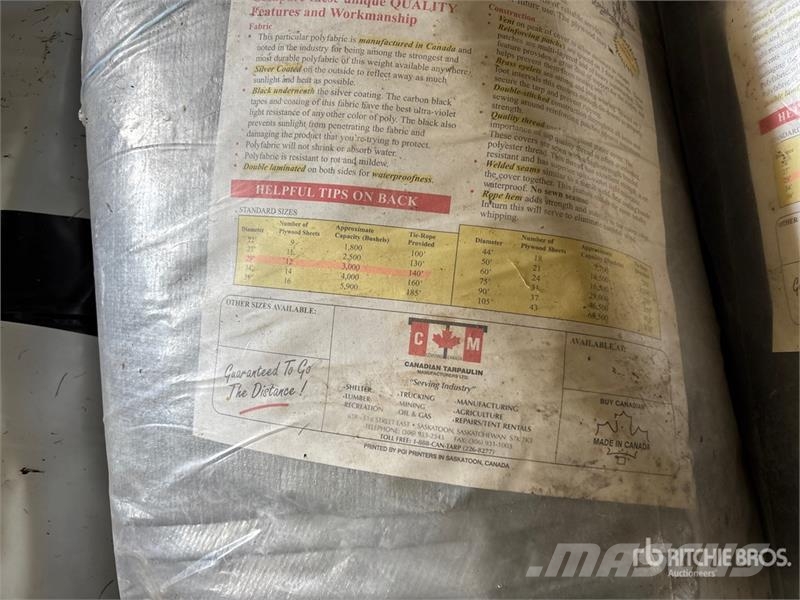 Quantity of (2) 29 ft Grain Bin Storage Cover Andre komponenter