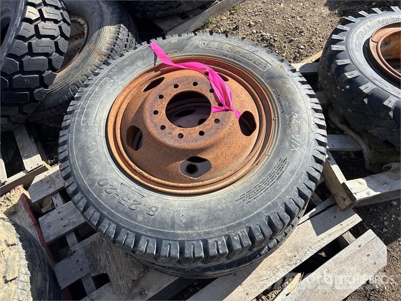 Quantity of (2) 8.25-20 Tires Tyres, wheels and rims
