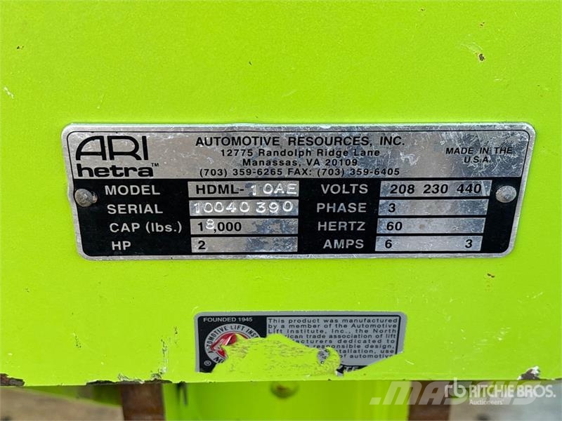  Quantity of (2) Ari-Hetra HDML-10AE Vehicle Lift Construction - Others