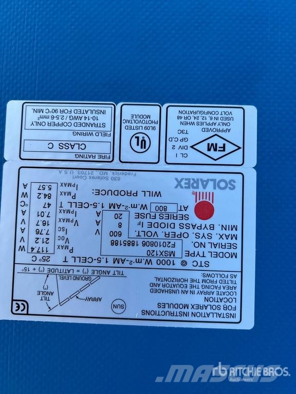 Quantity of (2) Boxes of Solarex 120w Solar Panel مكونات أخرى