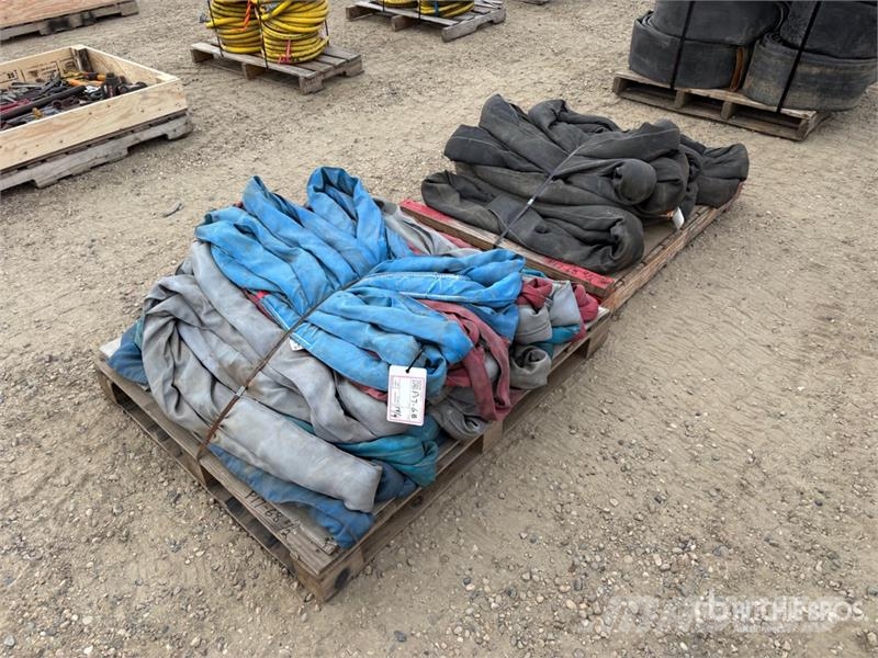  Quantity of (2) Pallets of  of Crane Lifting Round Kran deler og utstyr