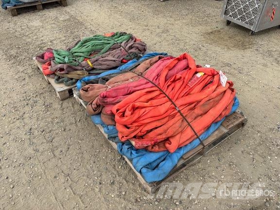  Quantity of (2) Pallets of Crane Lifting Round Sli Kran deler og utstyr