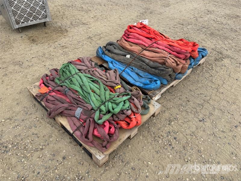  Quantity of (2) Pallets of Crane Lifting Round Sli Kran deler og utstyr