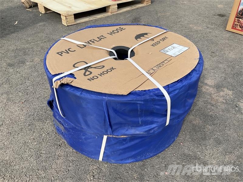  Quantity of (2)  Powertek 4"-300FT PVC Layflat Hos ملحقات خرسانة