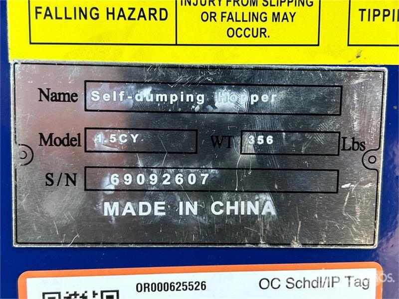 Quantity of (2) Suihe N-1.5CY-2 5 ft 2.5 in Self- 저장통 및 호퍼