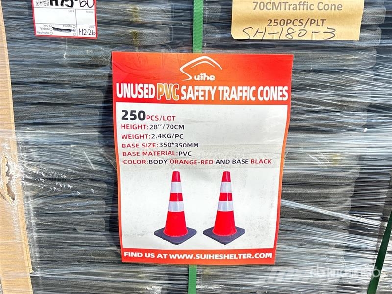  Quantity of (250)  Suihe TC-250 Traffic Cones (Unu Pijpenleggers