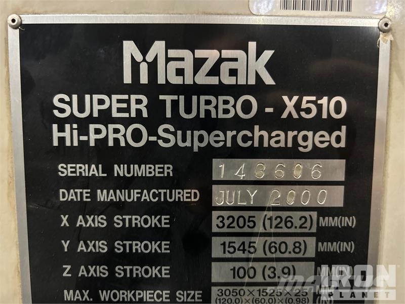 Quantity of (3) Mazak Super Turbo X510 Hi-PRO Su Utilaje construcții - Altele