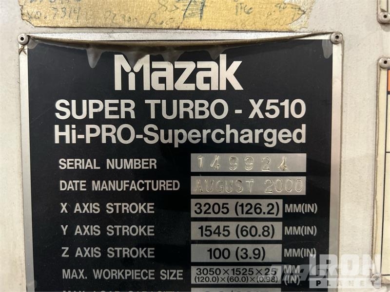 Quantity of (3) Mazak Super Turbo X510 Hi-PRO Su Utilaje construcții - Altele