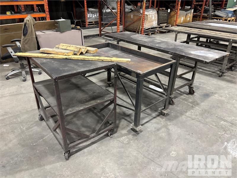Quantity of (3) Metal Shop Tables Rolling Shop Tab Utilaje construcții - Altele