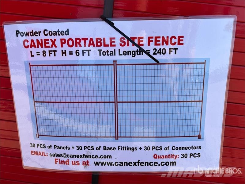 Quantity of (30) Canex 8 ft x 6 ft Powder Coated T Other components