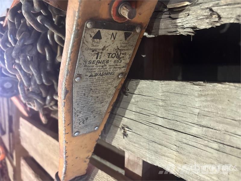 Quantity of (4) Chain Hoists Rigging Crane parts and equipment