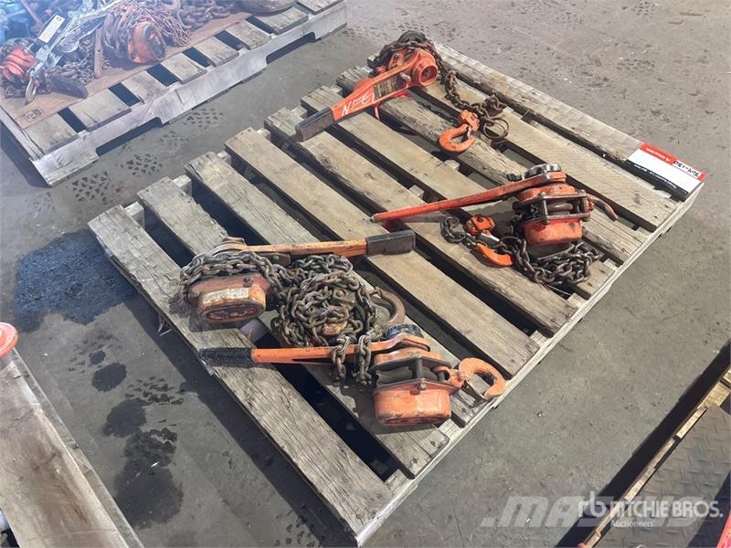 Quantity of (4) Chain Hoists Rigging Crane parts and equipment