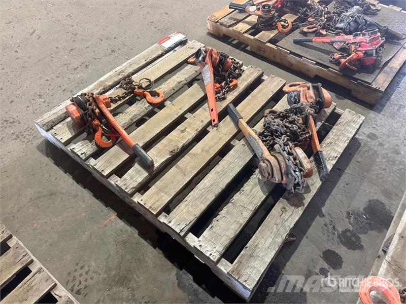 Quantity of (4) Chain Hoists Rigging Crane parts and equipment