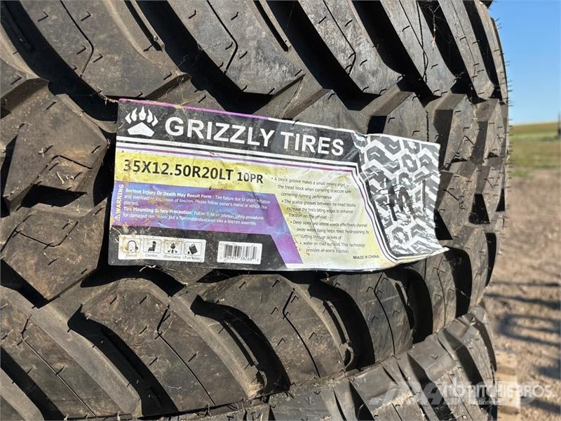 Quantity of (4) Grizzly Mita 35x12.5R20 Tires (Unu Tyres, wheels and rims